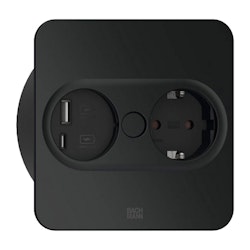 BACHMANN Twist 2 fyrkantig, svart (1-vägs + USB A/C)