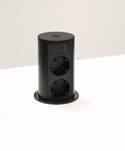 VersaLift 2-vägs med USB-A/C + Qi laddare svart