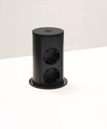 VersaLift 2-vägs med USB-A/C + Qi laddare svart