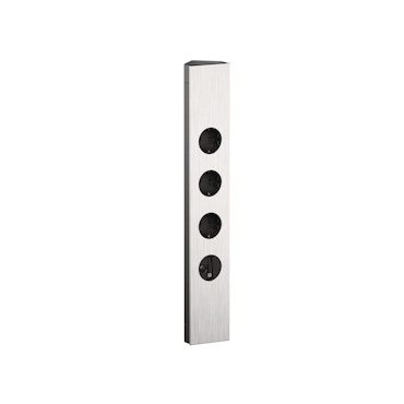 Hörnbox Mira Snap rostfritt/glas 3-vägs med integrerad USB-C kabel
