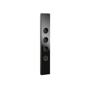 Hörnbox Mira Snap svart glas 3-vägs med integrerad USB-C kabel