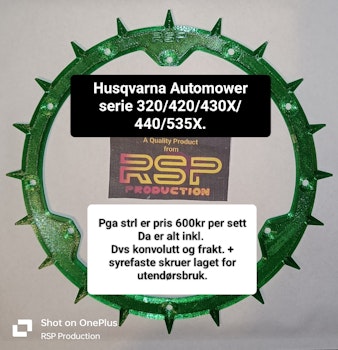 Spikshjulsett for Husqvarna Automower serie. 320 / 415 / 420 / 430X/435 / 440/535X