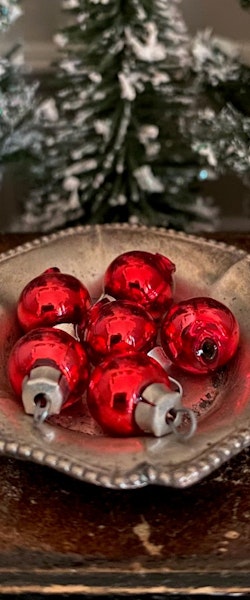 Glas julkula röd 5 mm - 6 st