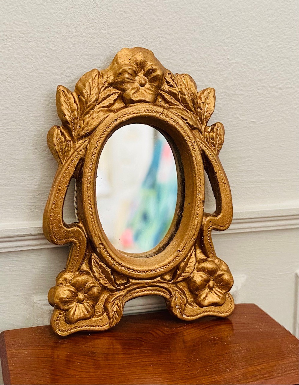 Spegel oval - old guld