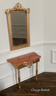 Spegel & konsollbord med marmorskiva