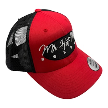 YP6606 Classic Trucker Red/Black with black oval and white text