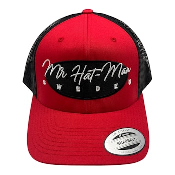 YP6606 Classic Trucker Red/Black with black oval and white text