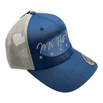 YP6606 Trucker - Steel Blue/Silver with blue oval and white text