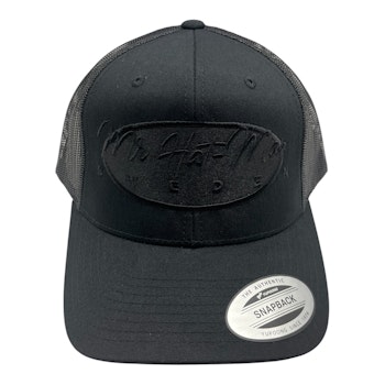 YP6606 Classic Trucker Black-Black with black oval and text