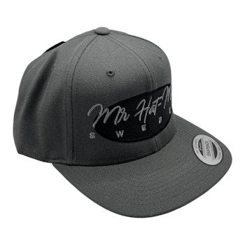 YP6606 Classic Snapback Dark Grey with a black front oval and light grey text