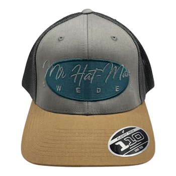 Premium YP110T Trucker-Earh Tone Mesh Stretch Adjustable with green oval and light grey text