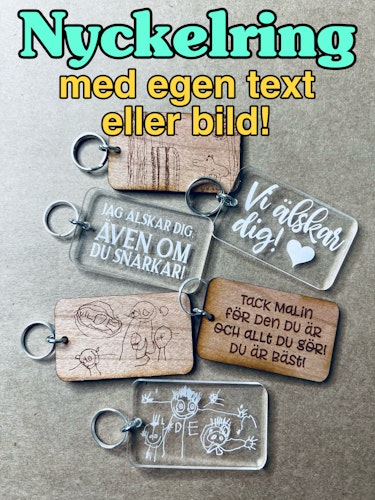 Nyckelring med egen bild/text