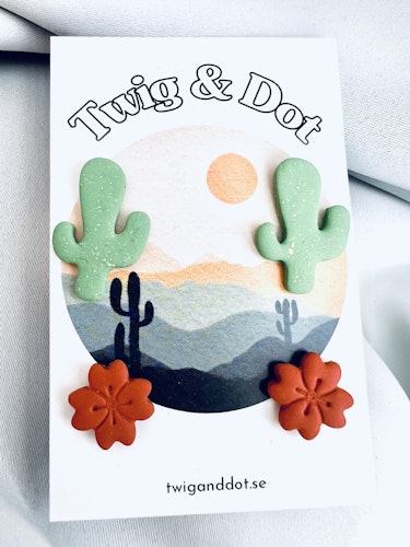 Matcha Cactus + Desert terracotta flower