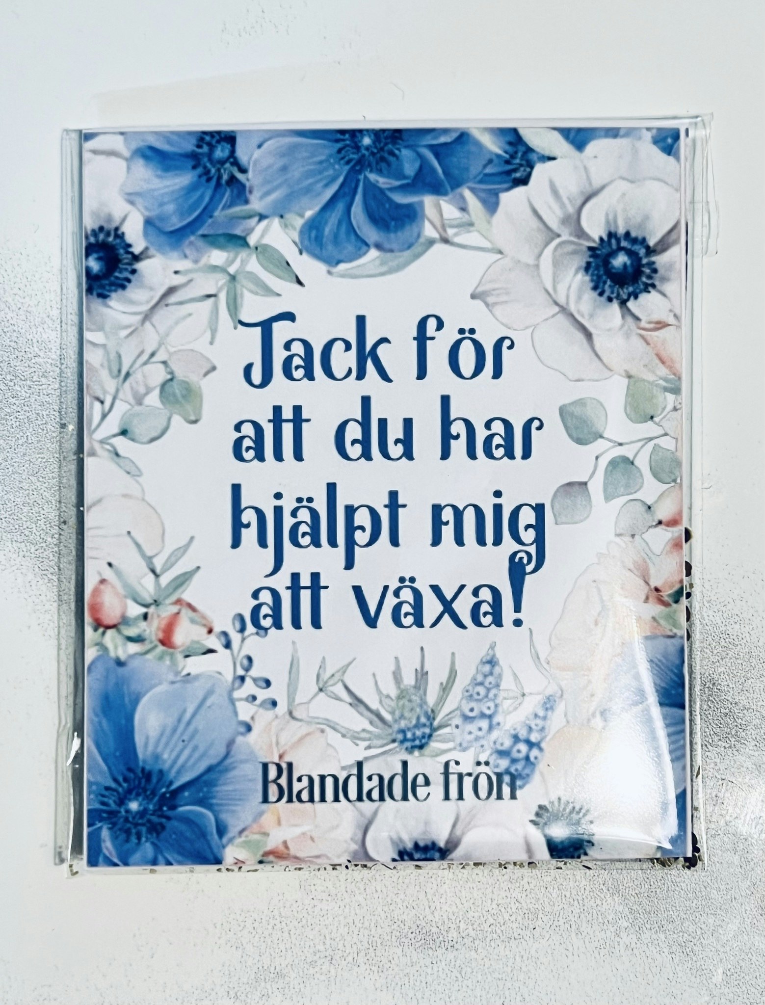 Fröpåse + litet kort - Tack för att du har hjälpt mig att växa!