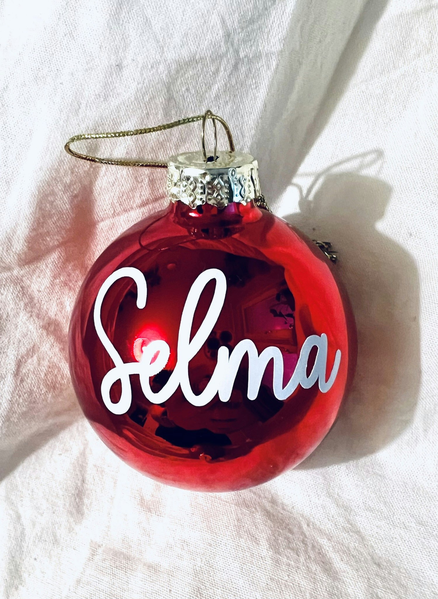 ”Happy Xmas!” Julkula med namn - Glas