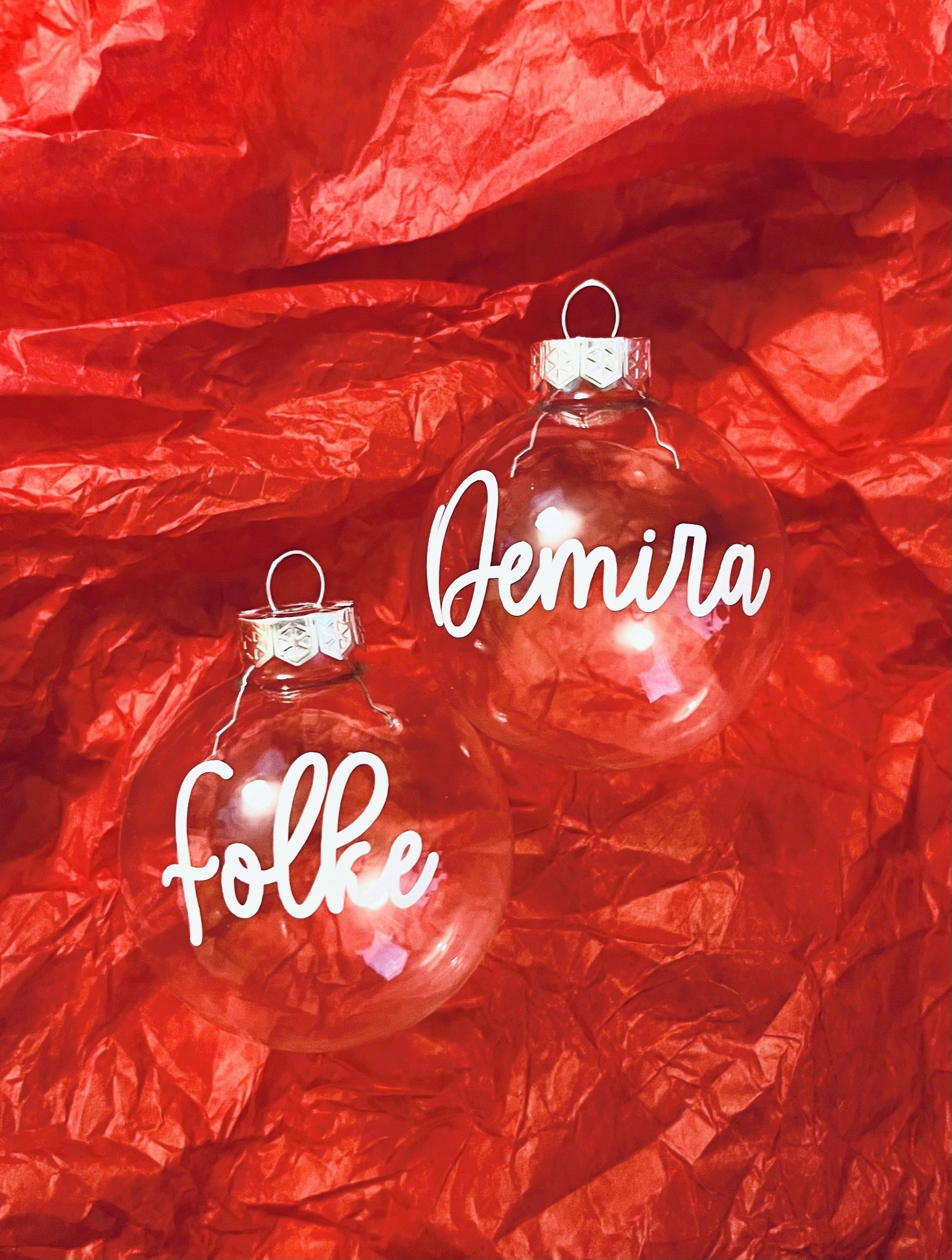 "Step into Christmas” Julkula med namn - Glas
