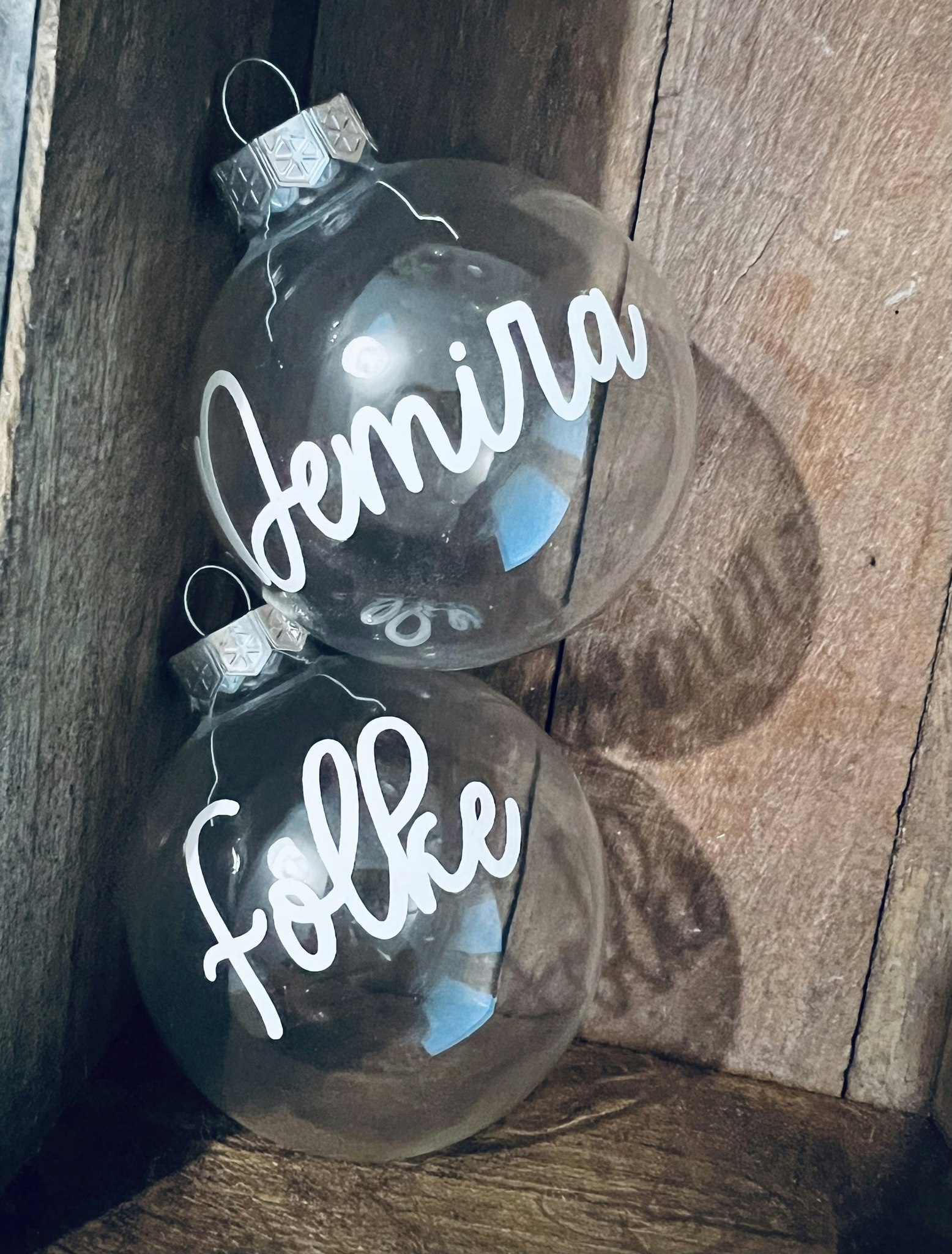 "Step into Christmas” Julkula med namn - Glas