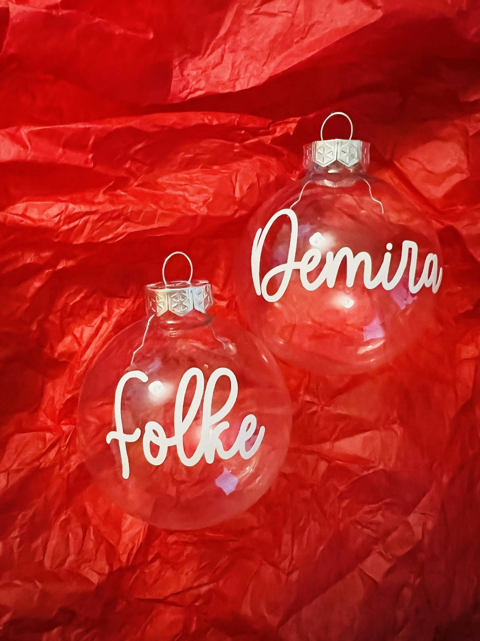 "Step into Christmas” Julkula med namn - Glas