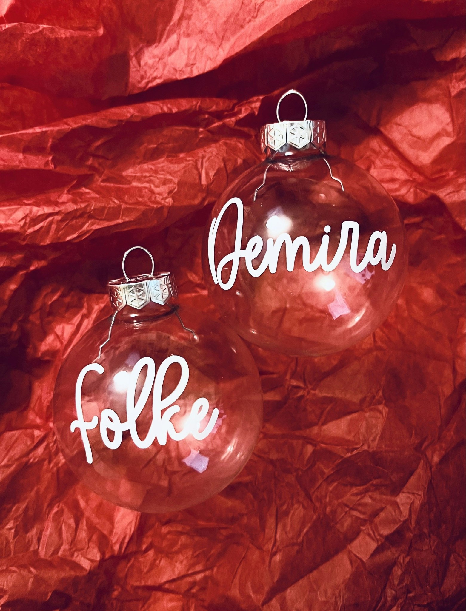 "Step into Christmas” Julkula med namn - Glas