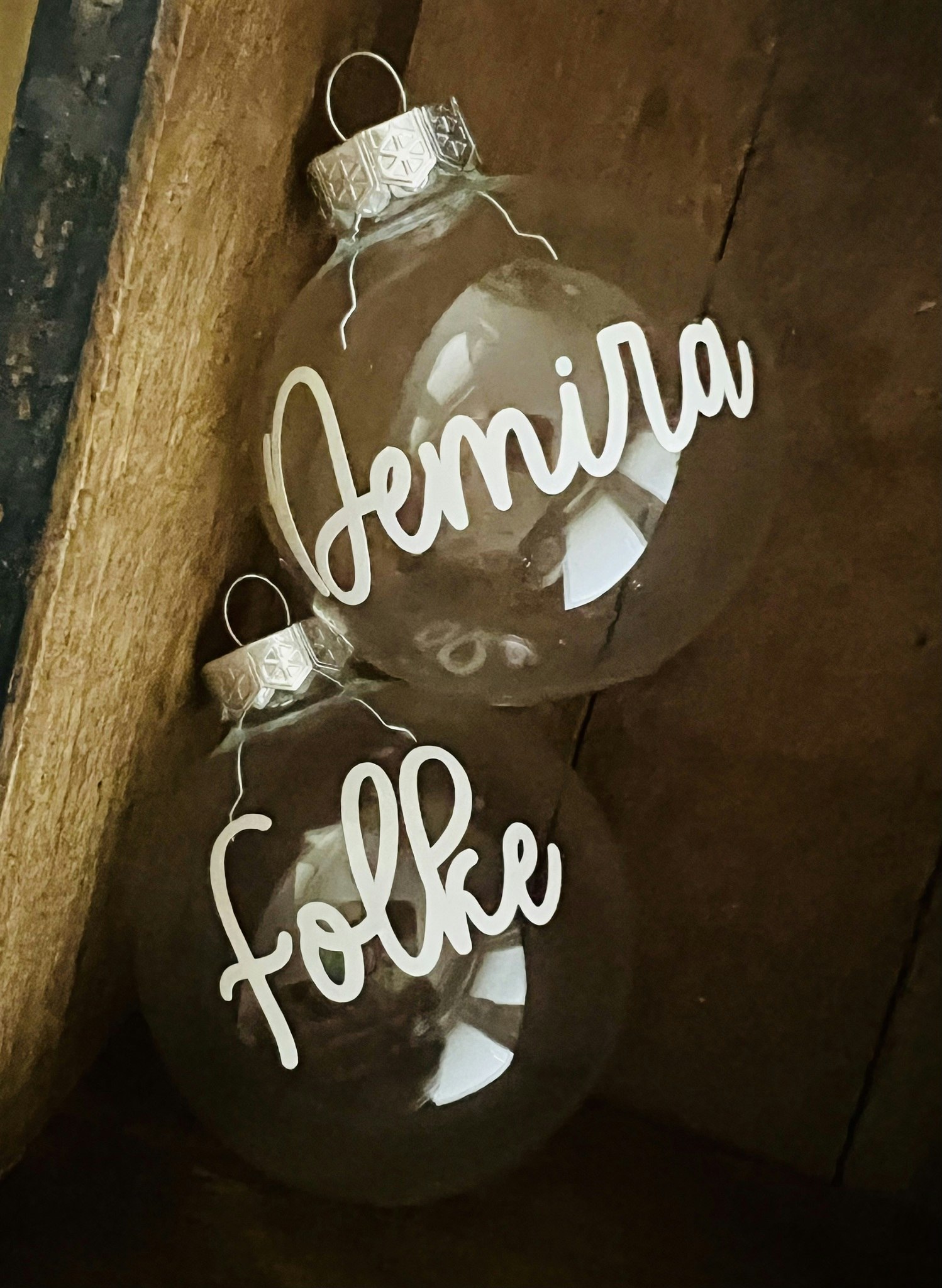 "Step into Christmas” Julkula med namn - Glas