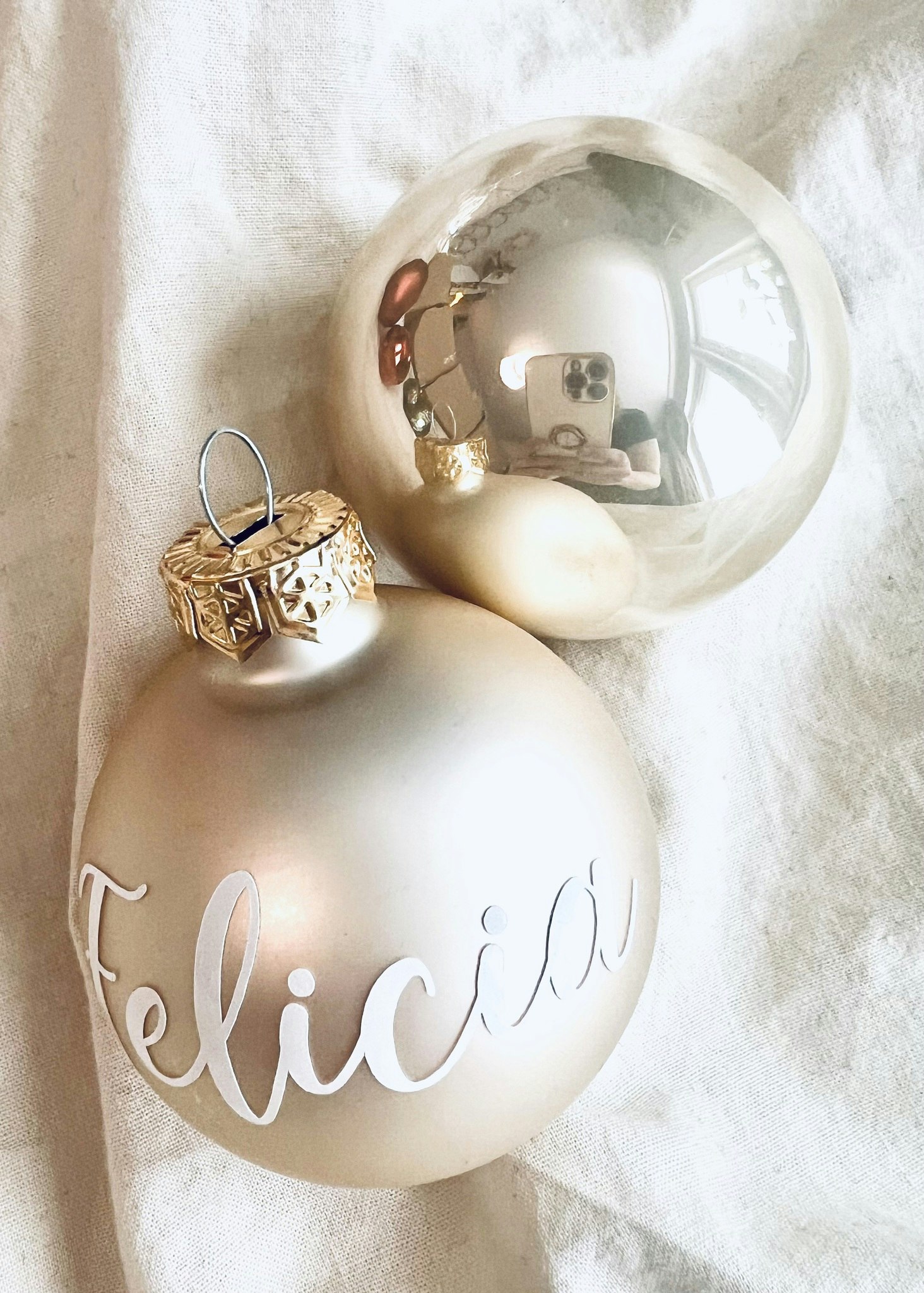 ”Sleigh Ride” Julkula med namn - Glas