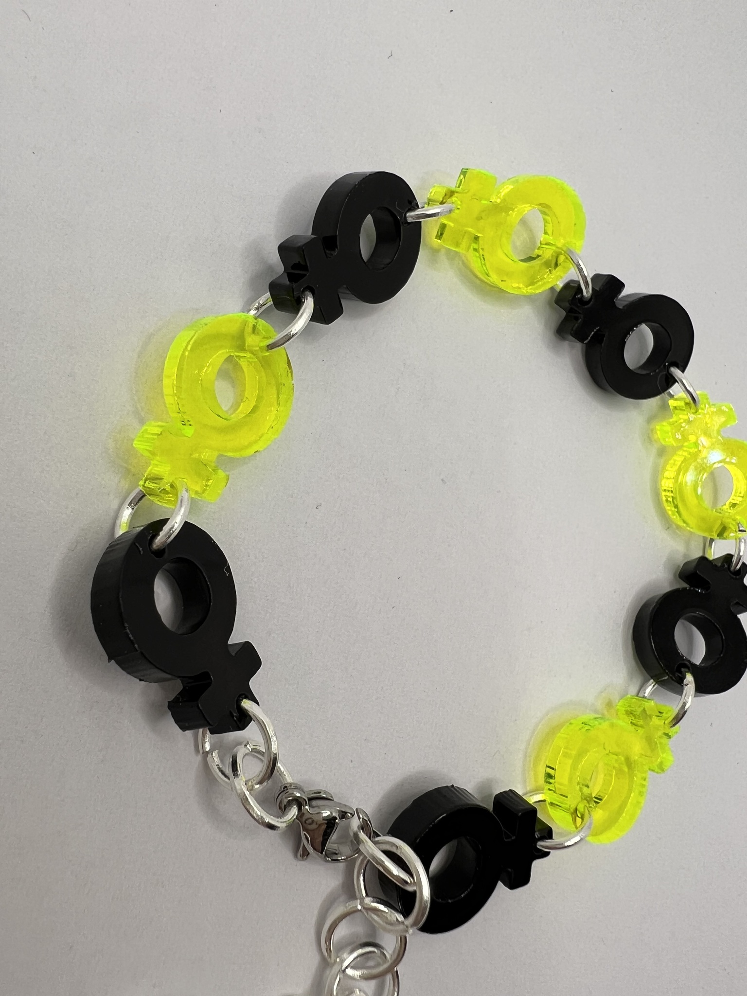 Venus Chain, Neon Yellow & Black - armband