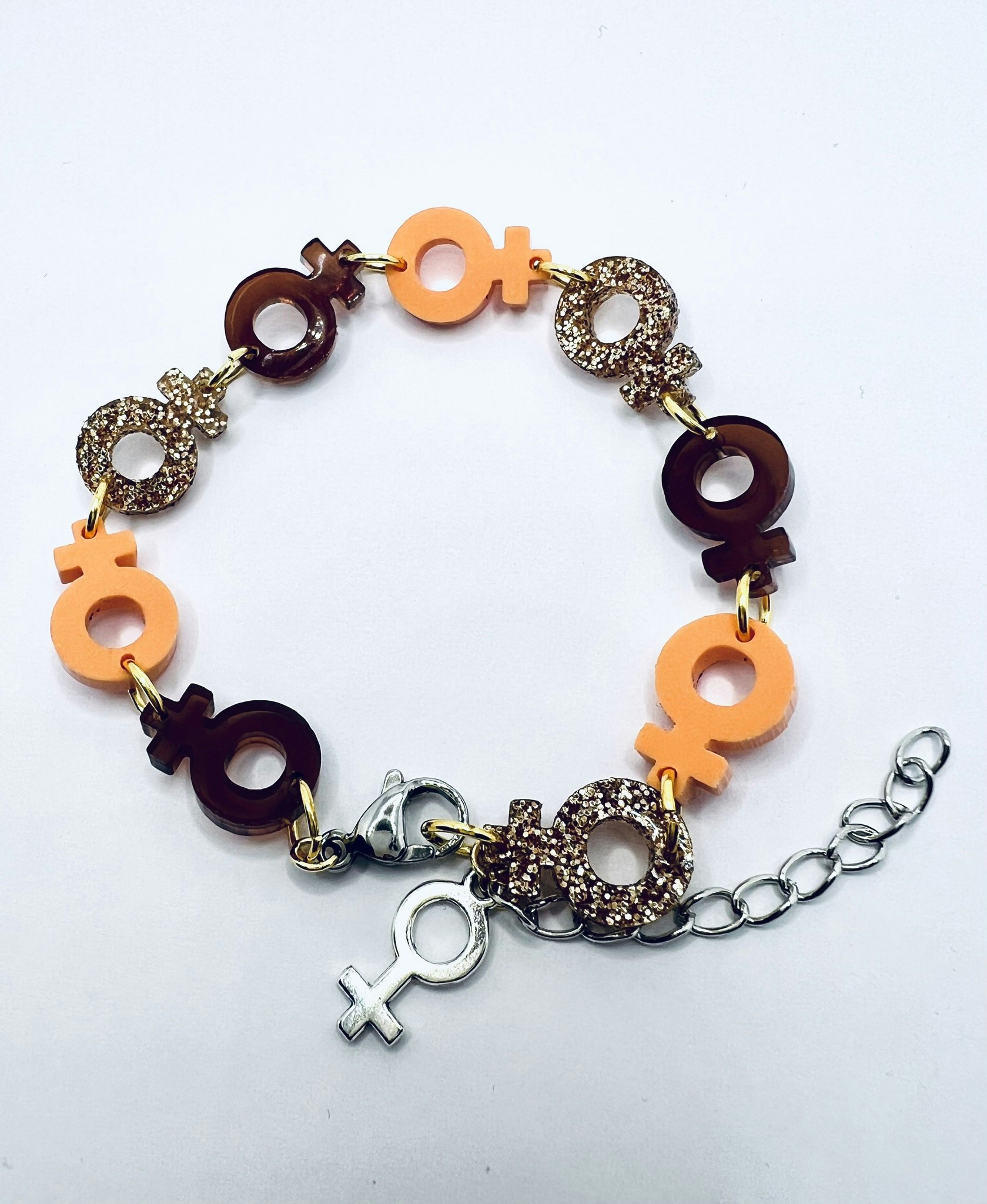 Venus Chain, Just Peachy, Coffe & Gold - armband