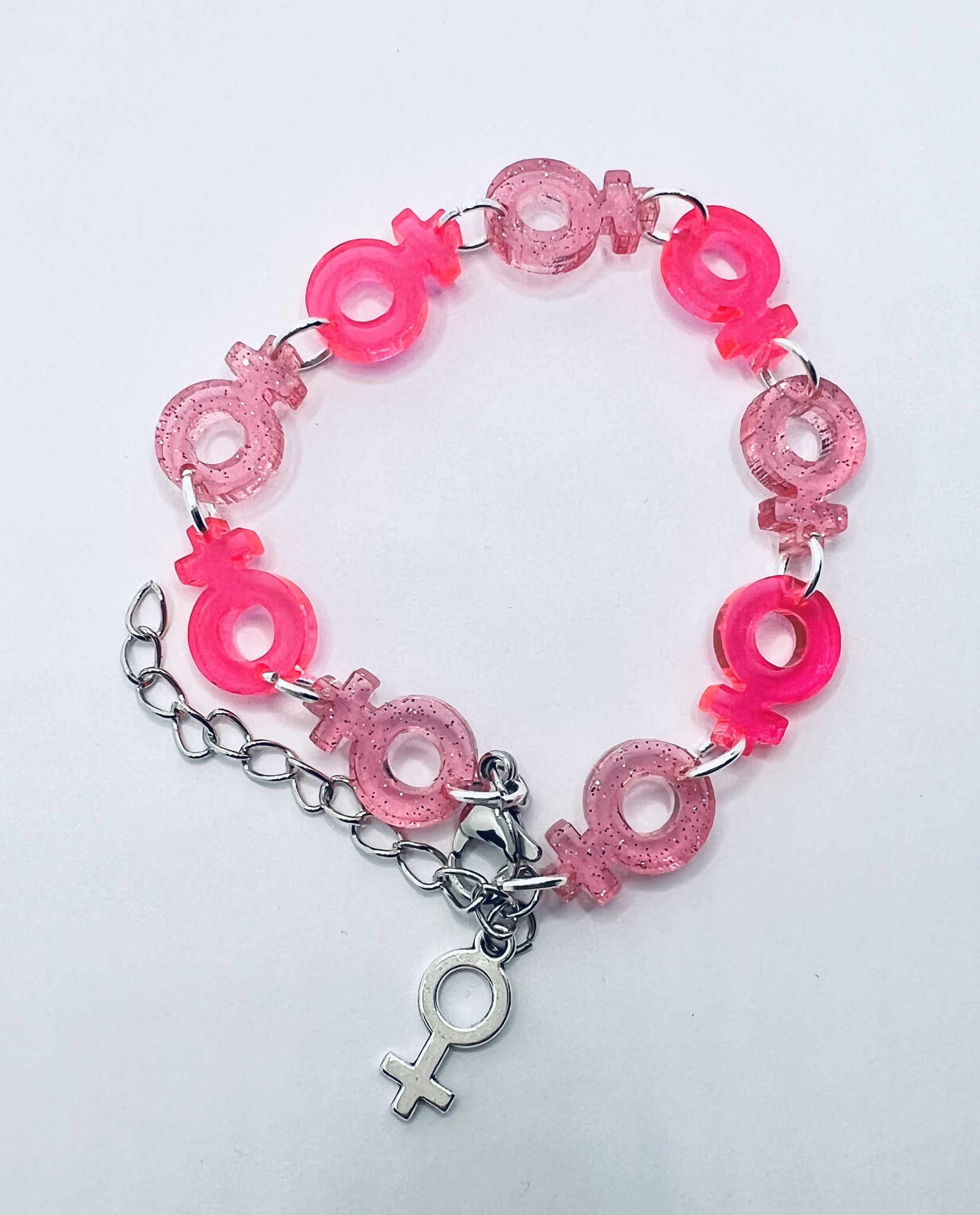 Venus Chain, Smultron & Neon Pink - armband