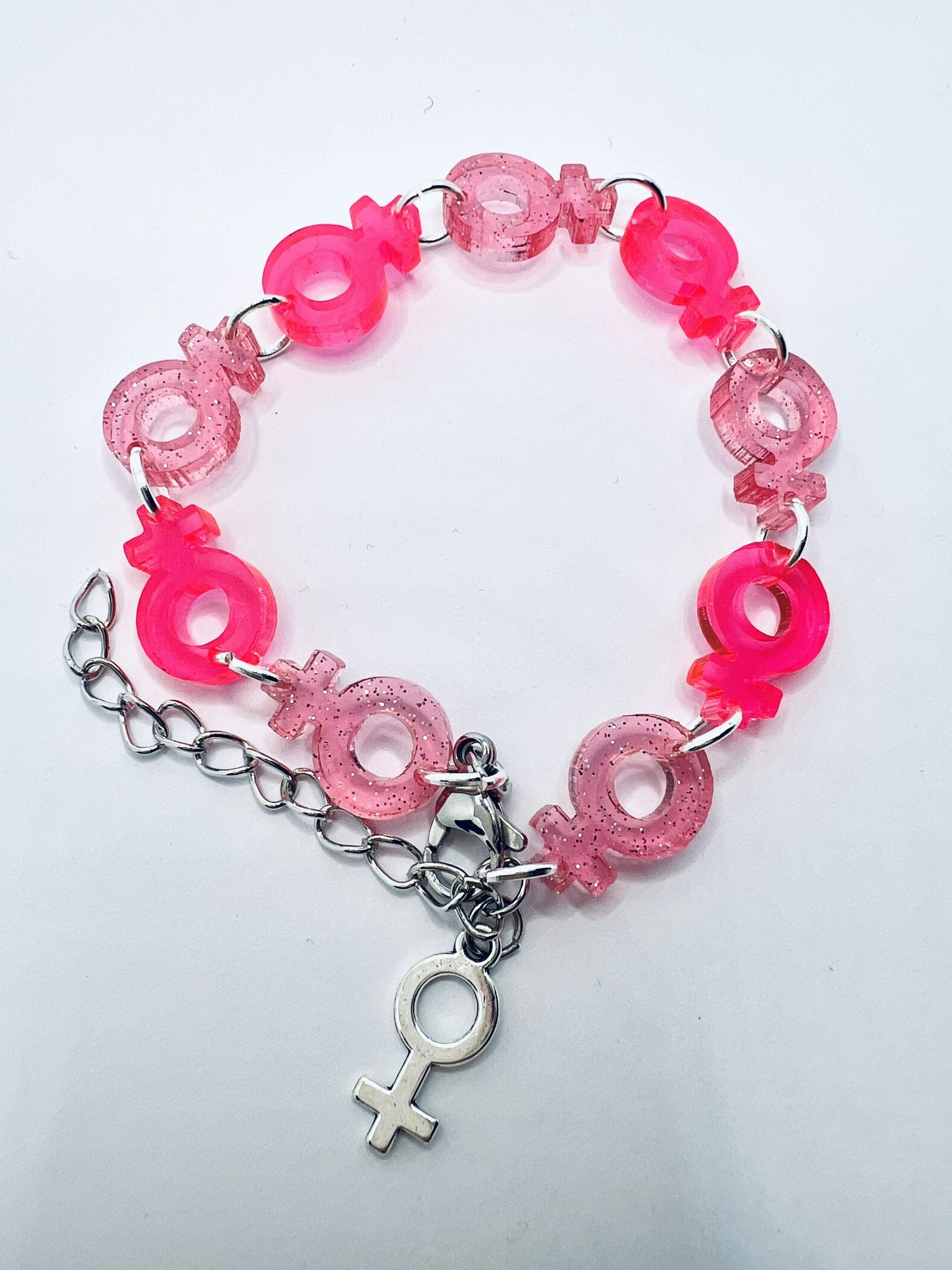 Venus Chain, Smultron & Neon Pink - armband