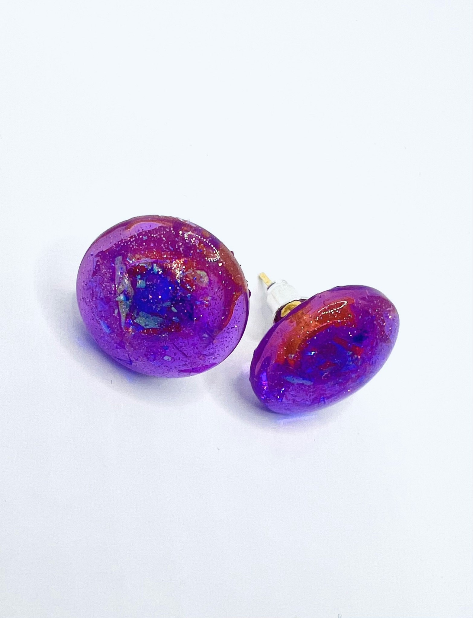Purple Galaxy - Button Studs