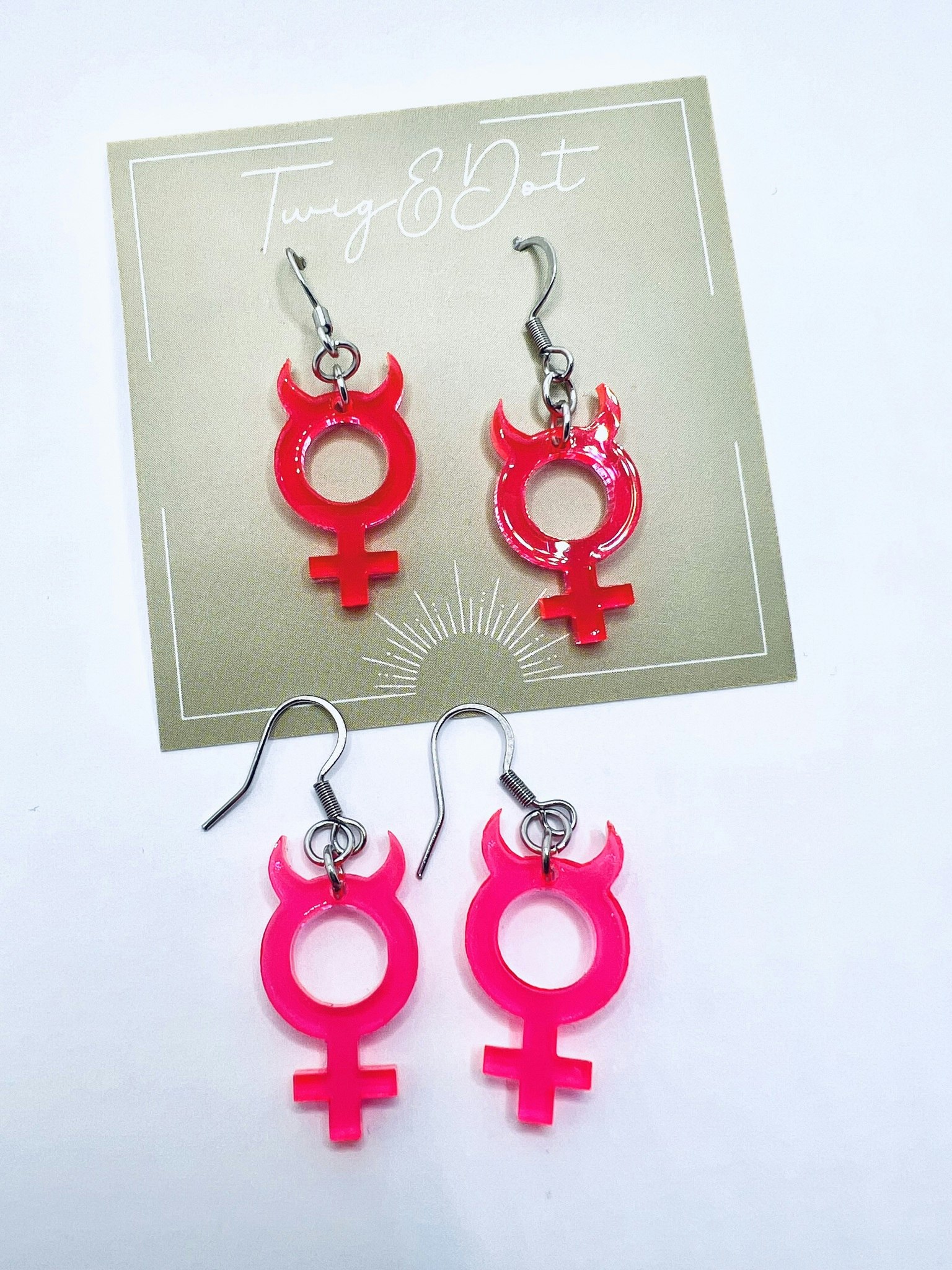 Mini She Devil, neonpink - krokar