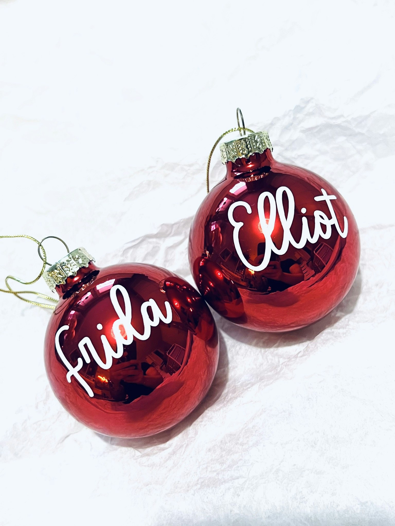 ”Happy Xmas!” Julkula med namn - Glas