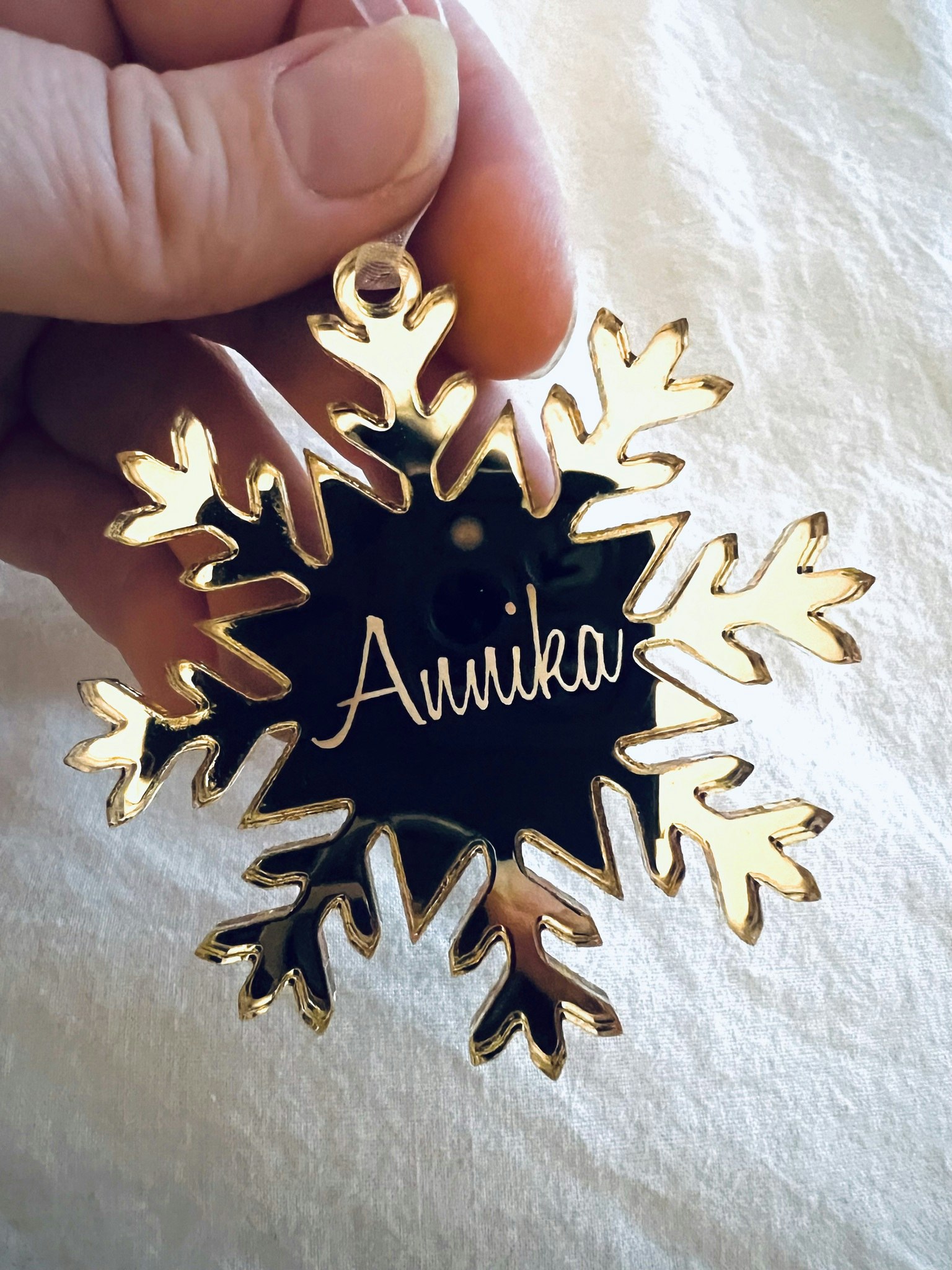 Snöflinga med namn - Guldakryl