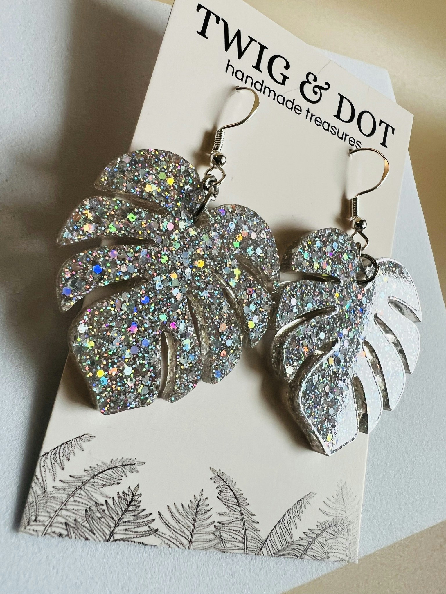 Big Monstera - Crazy Silver Glitter