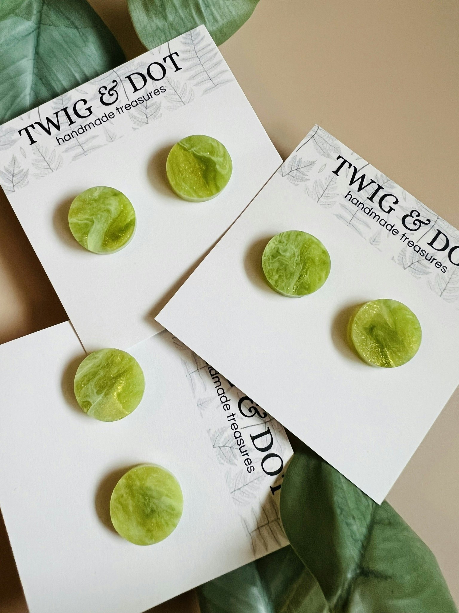 Golden Green studs