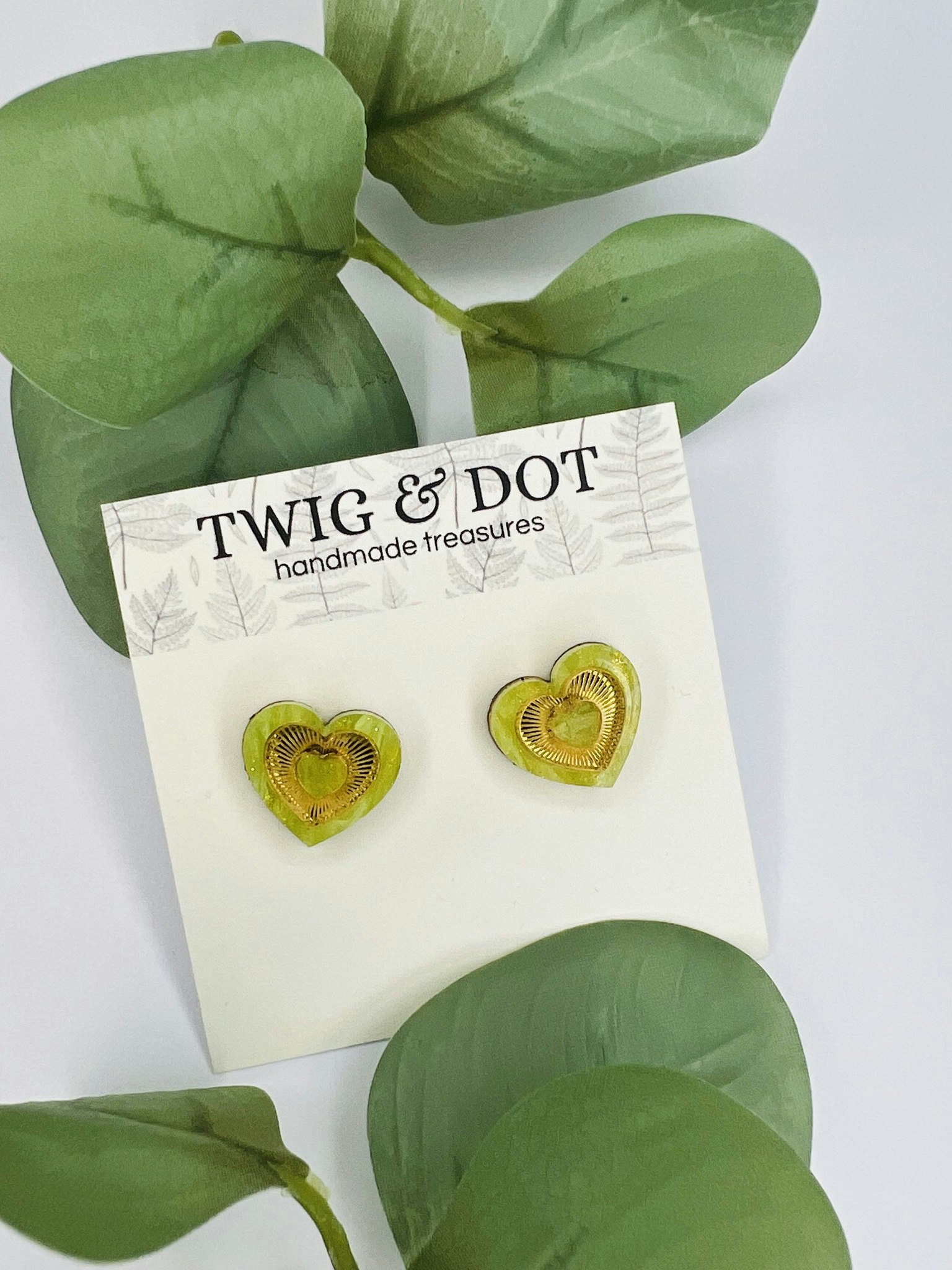 Mini Radiant Heart - Golden Green