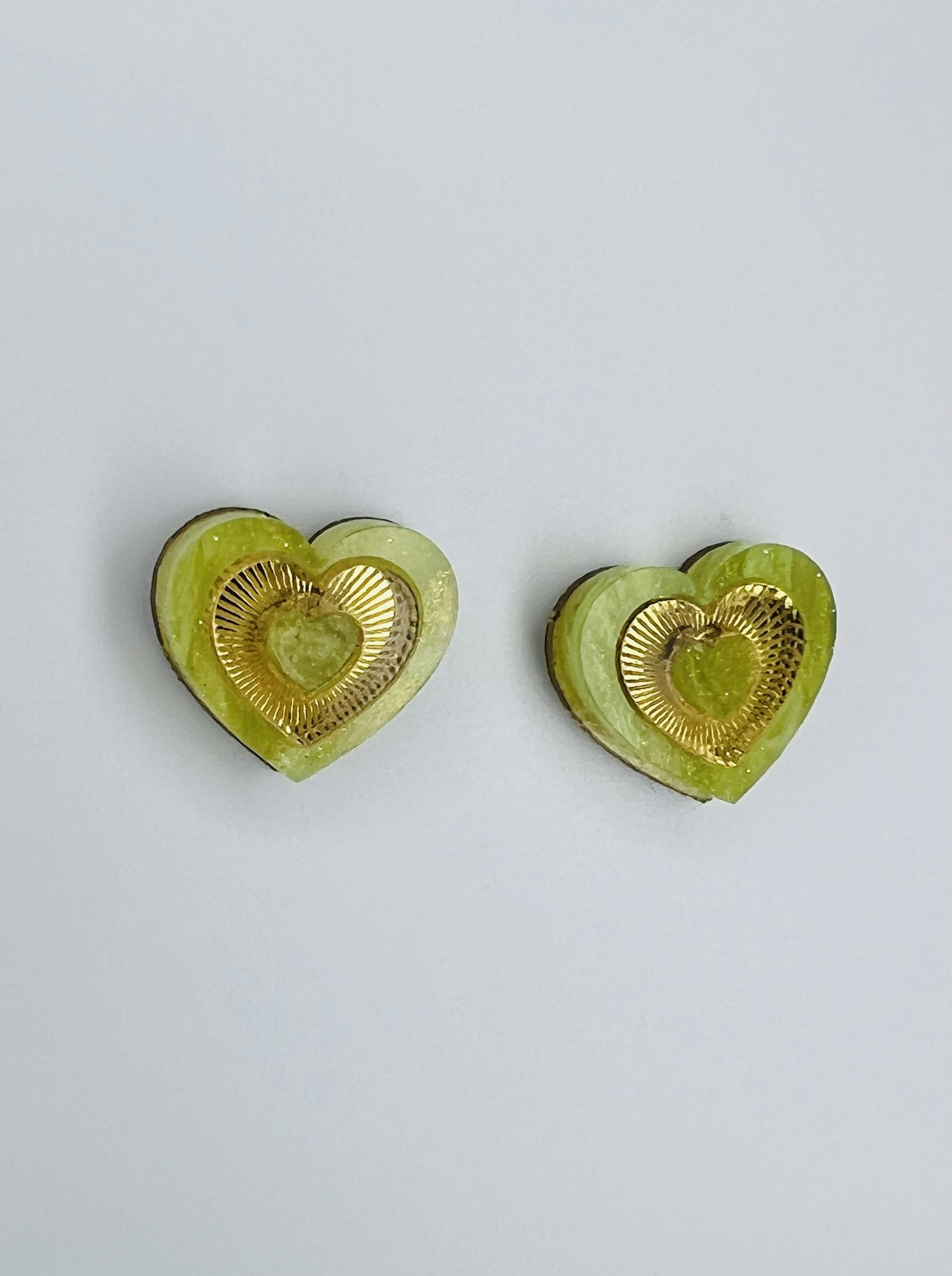 Mini Radiant Heart - Golden Green