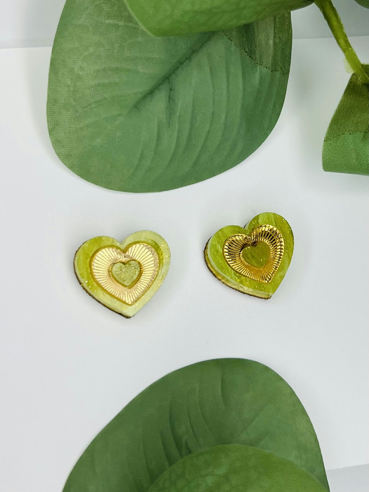 Mini Radiant Heart - Golden Green