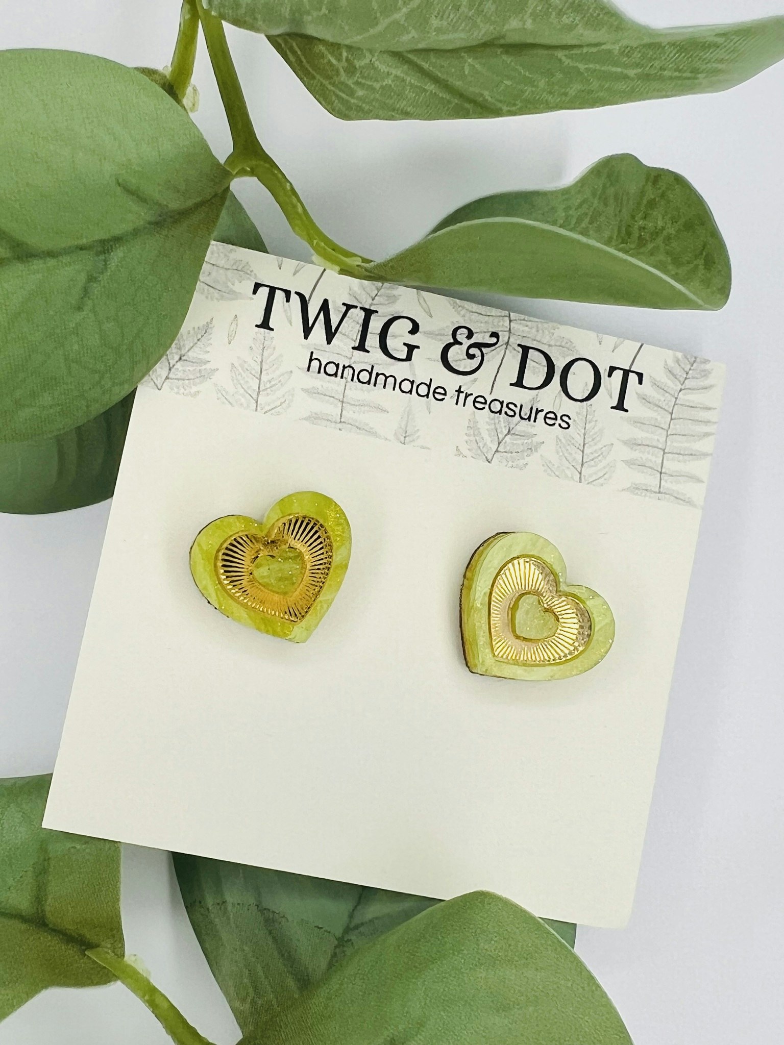 Mini Radiant Heart - Golden Green