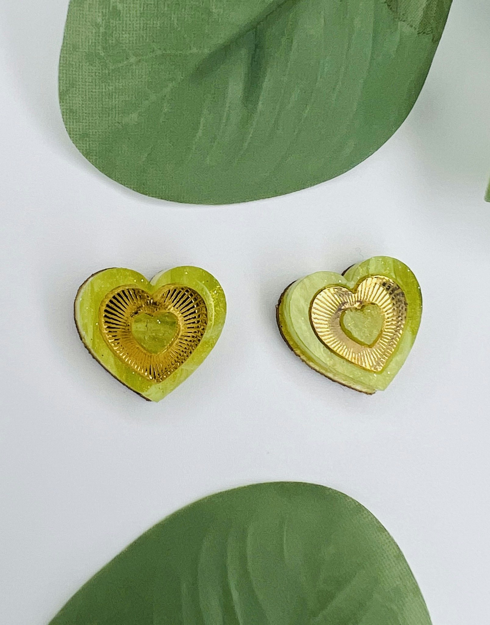 Mini Radiant Heart - Golden Green