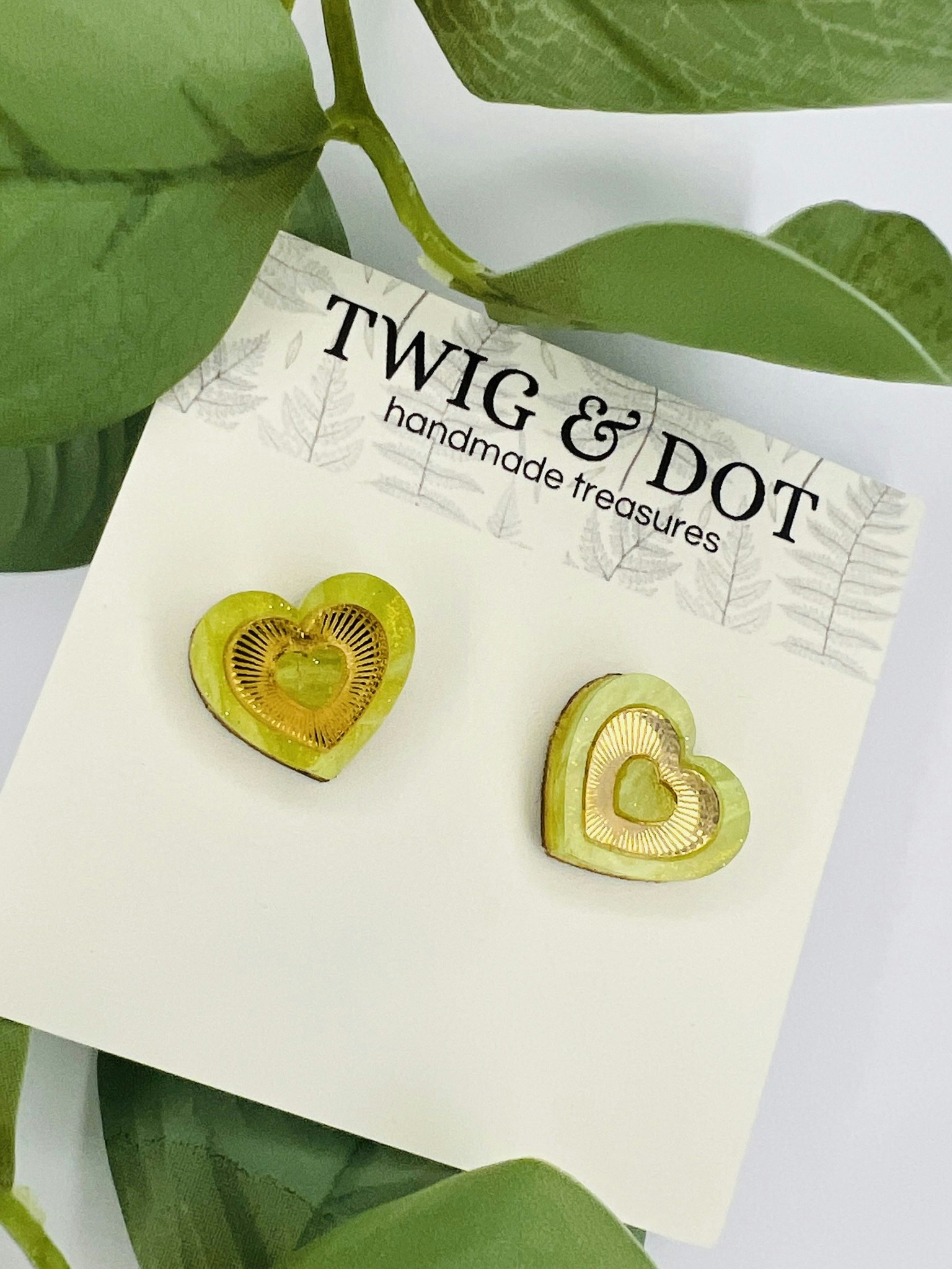 Mini Radiant Heart - Golden Green
