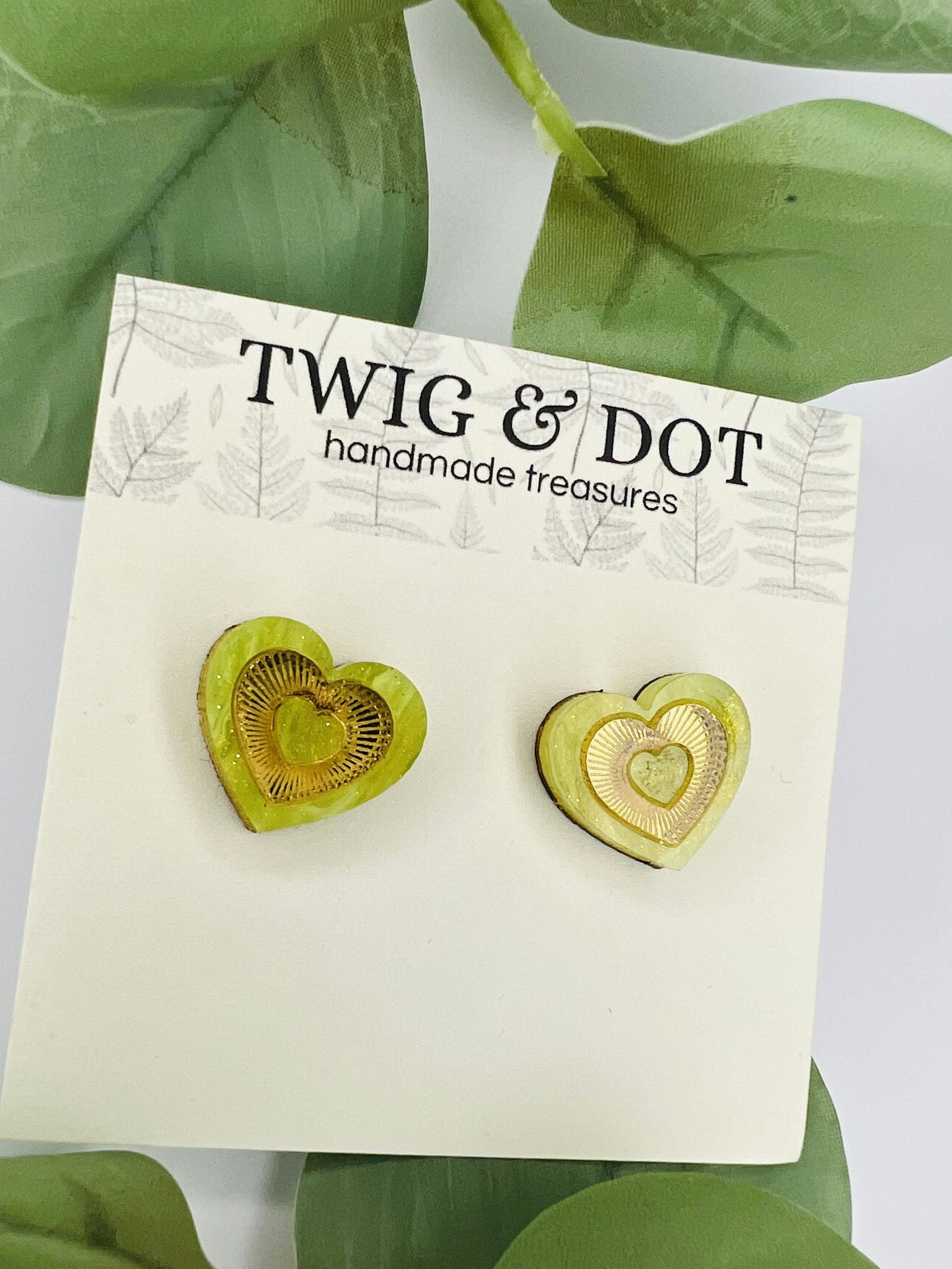 Mini Radiant Heart - Golden Green