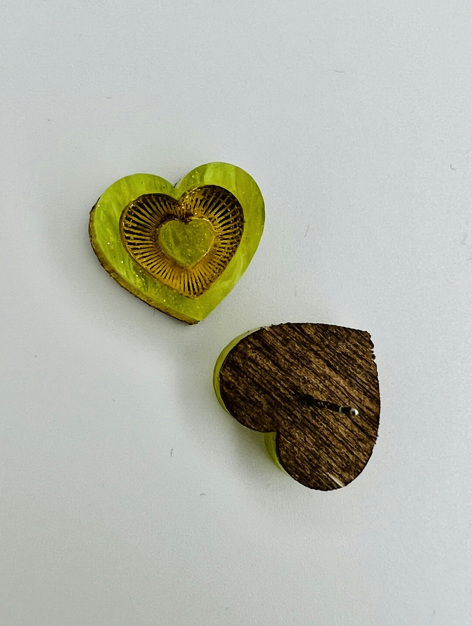 Mini Radiant Heart - Golden Green