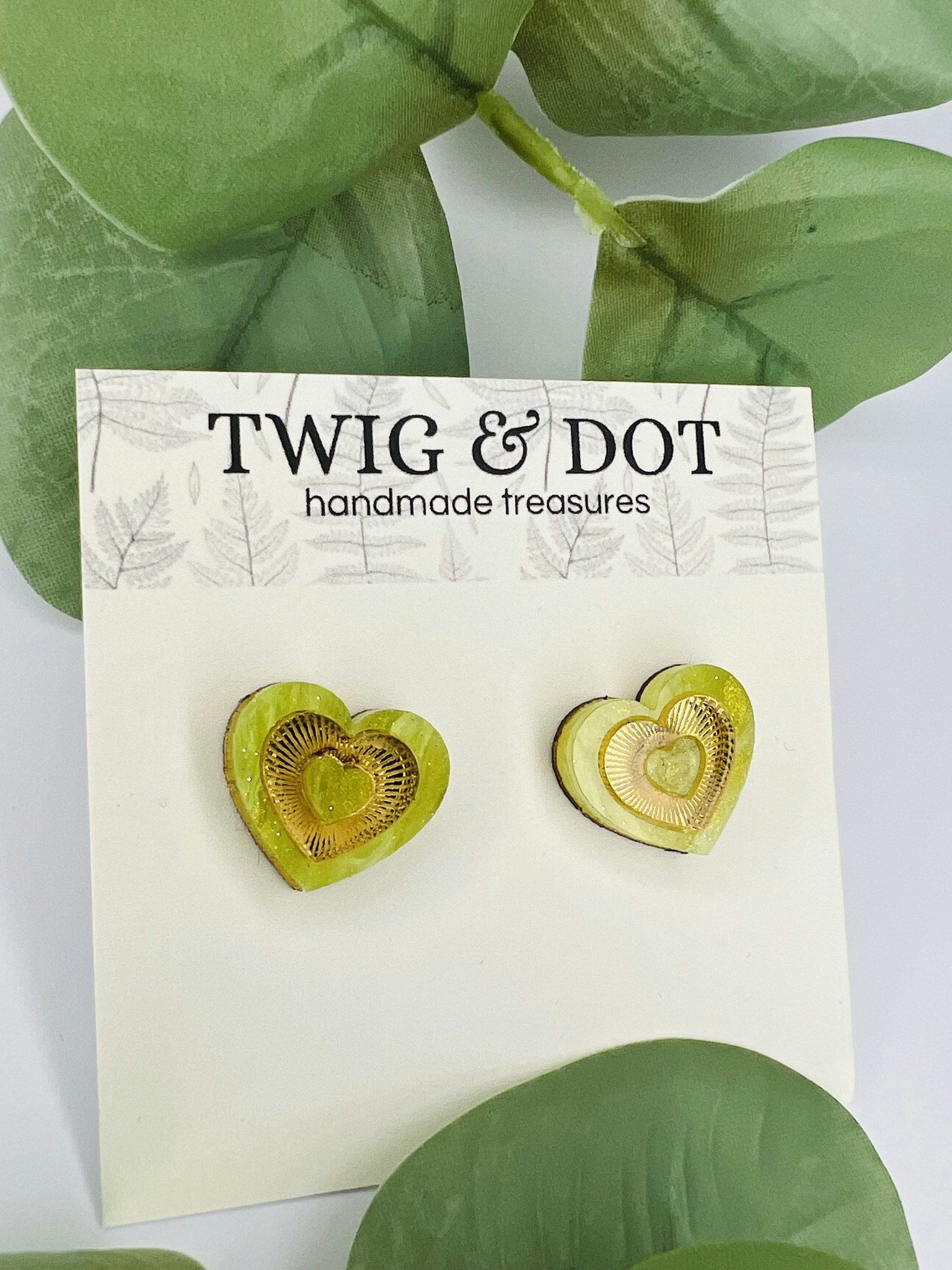 Mini Radiant Heart - Golden Green