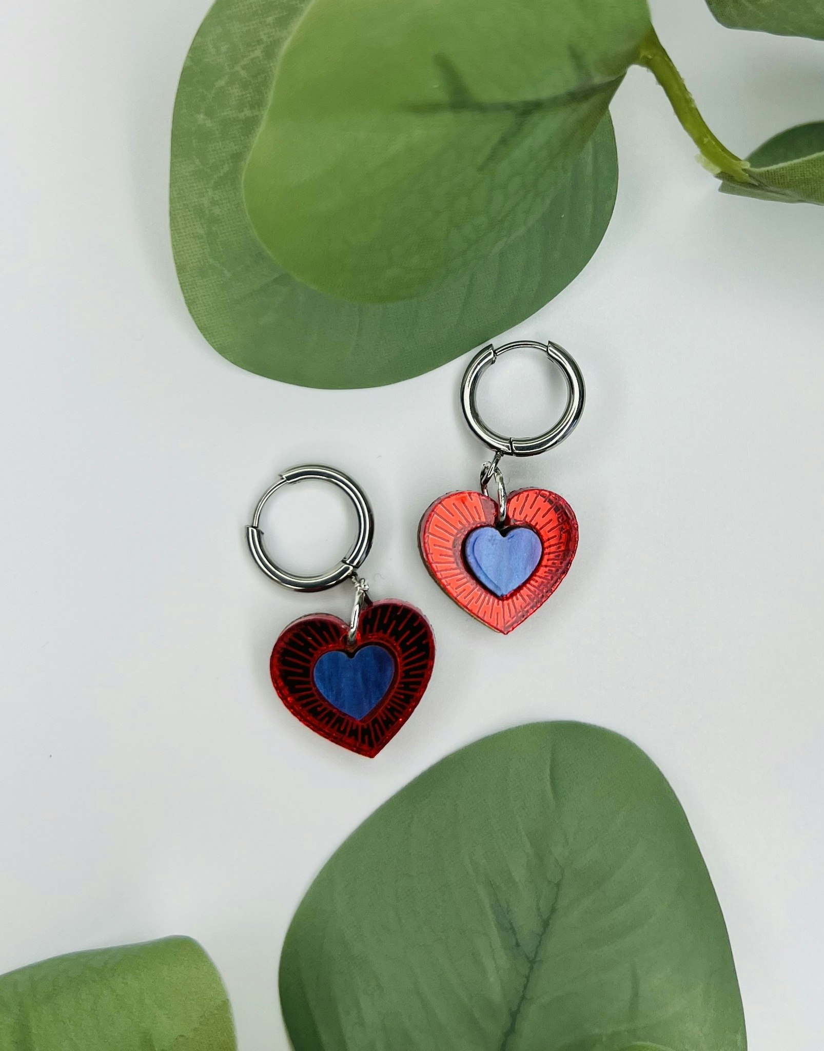 Beaming Heart - Purple Storm & Red