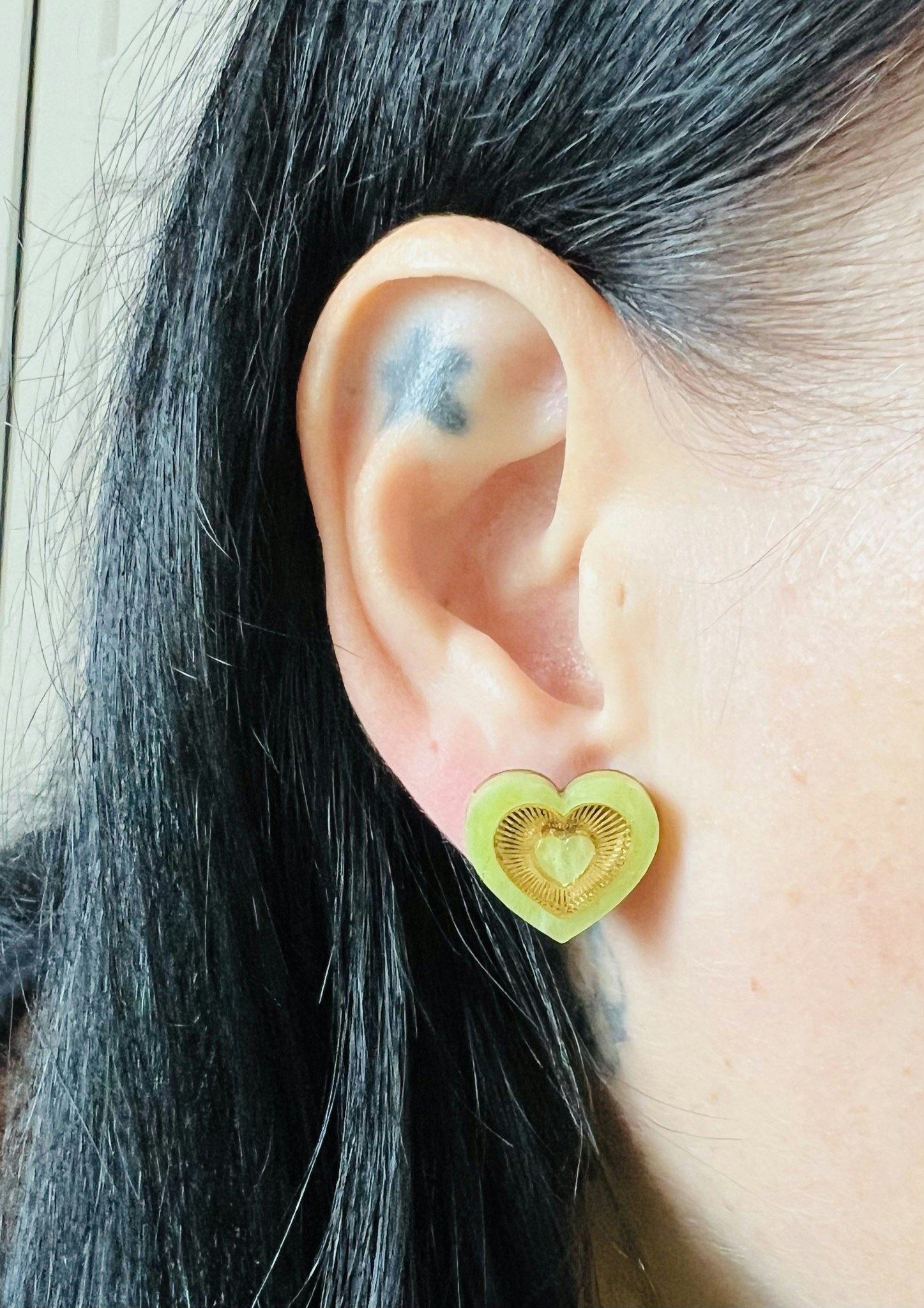 Mini Radiant Heart - Golden Green