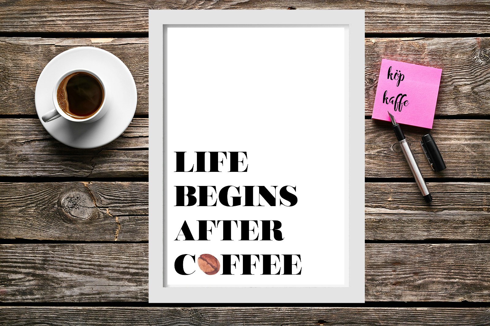 Life begins after coffee - A4