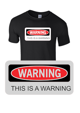 Warning t-shirt