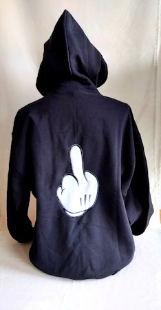 Broderad hoodie - Mickey hands - Fuck off