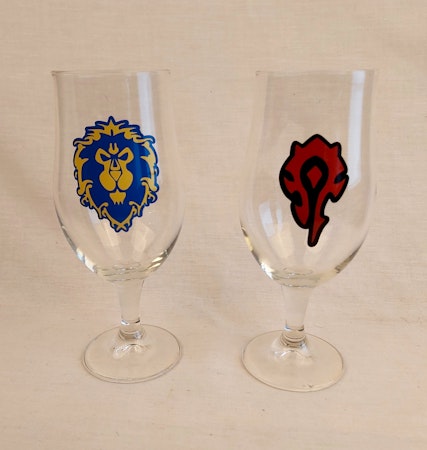 Dricksglas - World of Warcraft logos